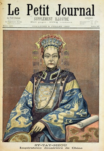 Tz&39;U-Hsi（1835-1908）1900年7月8日の「Le Petit Journal」より、中国のDowager皇后 作： French School
